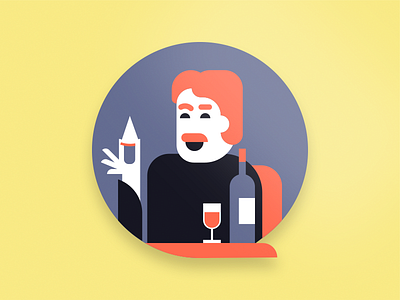 Atlis - Connoisseur badge branding cheese connoisseur cute fun illustration neighborhood wine
