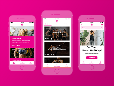 IdealFit App app fit fitness girls meal planning meal prep mockup pink product design ux ux design women