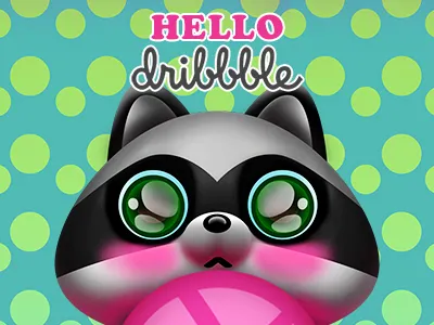 Hello dribbble racoon