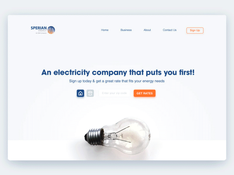 Landing page animation animation bulb electricity energy landing light motion page shine ui ux web white