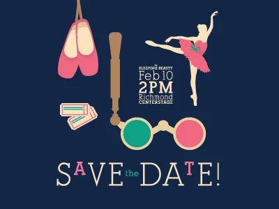 Save the Date ballet date slippers tickets