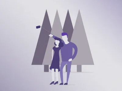 Selfie Couple flat ilustration minimal selfie