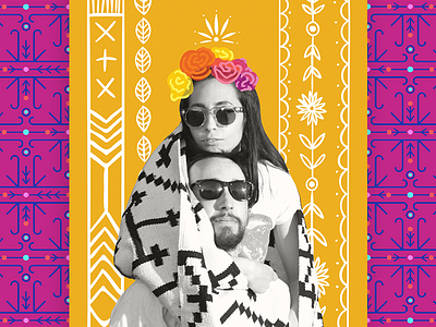 Casa Azul Wedding - RSVP detail floral flowers frida kahlo geometric hand drawn illustration invitation invite native rsvp wedding