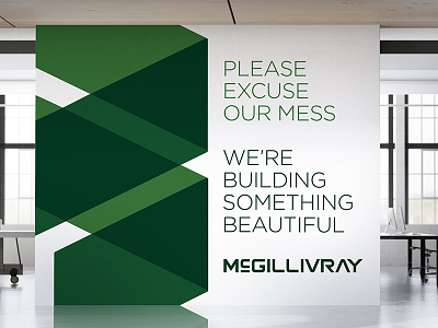 McGillivray Construction Brand Identity barricade brand brand identity branding construction construction site logo logo design m monogram signage