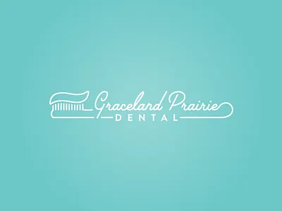 Graceland Prairie Dental branding dentist illustrator logo script