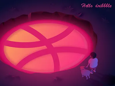 Hello Dribbble debut dribbble first hello illustration shot