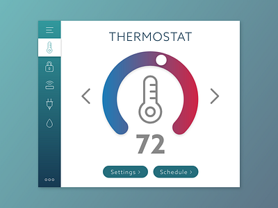 Smart House dailyui dashboard day021 homemonitoring thermostat