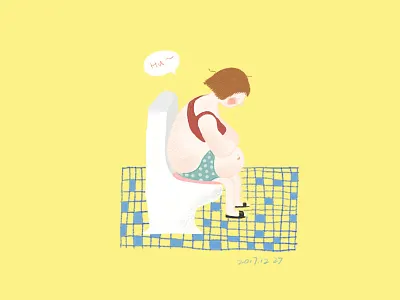 Pregnant girl's daily routine（3） paint