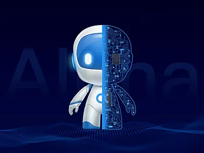 JD Smart Alpha cosmic future futuristic identity logo logotype mascot moon robot smart space star