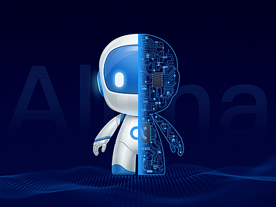 JD Smart Alpha cosmic future futuristic identity logo logotype mascot moon robot smart space star