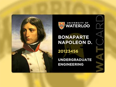 University of Waterloo Student ID Concept card id logo school student university