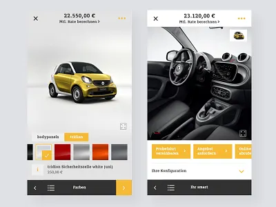 smart configurator automotive car mobile smart ui