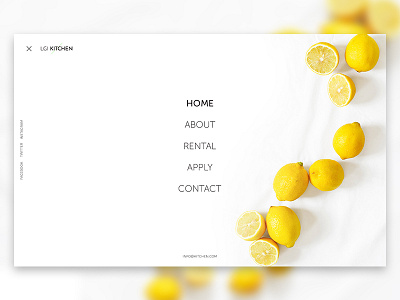 Restaurant Navigation Overlay close desktop fresh kitchen lemon nav navigation overlay restaurant yellow