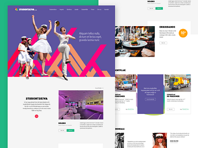 Studentskiva college design festival pink purple responsive student website