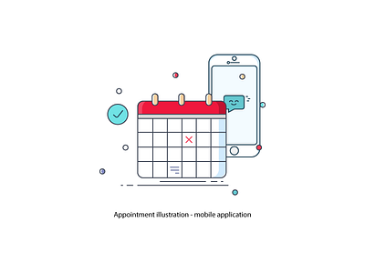 Appointment illustration - 1st attempt appointment calendar feedback icon illustration illustrator mobile app mobile phone sms svg vector