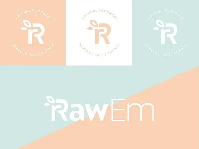 RawEm Australia Logo brand dessert healthy leaf logo natural r raw rr sans sweet