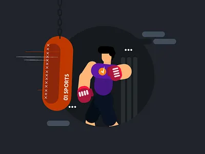 Training art boxing flat graphic illustration training