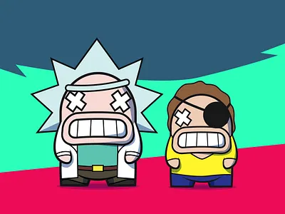 Rick & Morty // Pixelkaiju characters illustration rick and morty