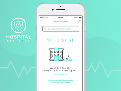 DailyUI #008 - Error 404 404 dailyui error error404 green hospital searcher