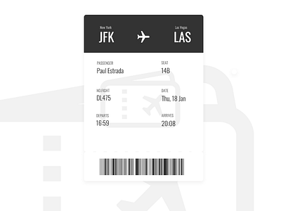 Simple Boarding Pass UI boarding pass ui boarding