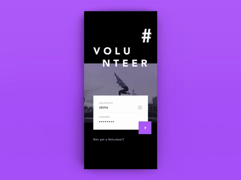 Volunteer App app contacts emergency geo location gif hashtag hazard messages purple sos volunteer