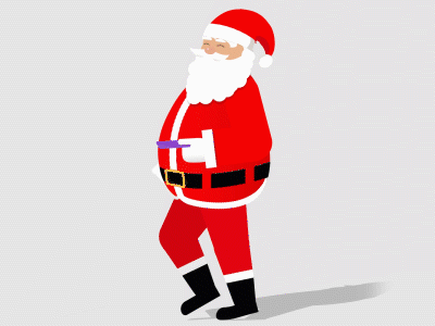 Starling Santa 2d animation after effects animation character design illustrator motion graphics santa walk cycle