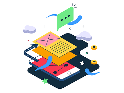 Too much noise? blocks icon illustration isometric simplicity ux