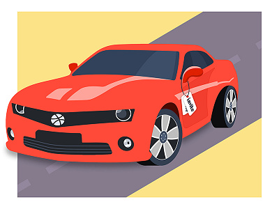 Two Dribbble Invitations car dribbble illustration invite sports car