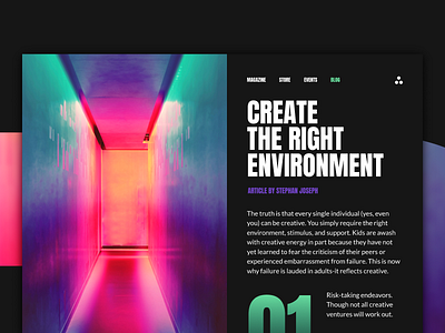 ENVIROMENT app blog clean everyday experience gradient interface minimal post sketchapp ui web