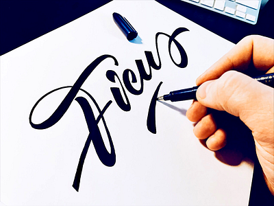 Ficus brand calligraphy custom ficus flow food handwritten lettering script type