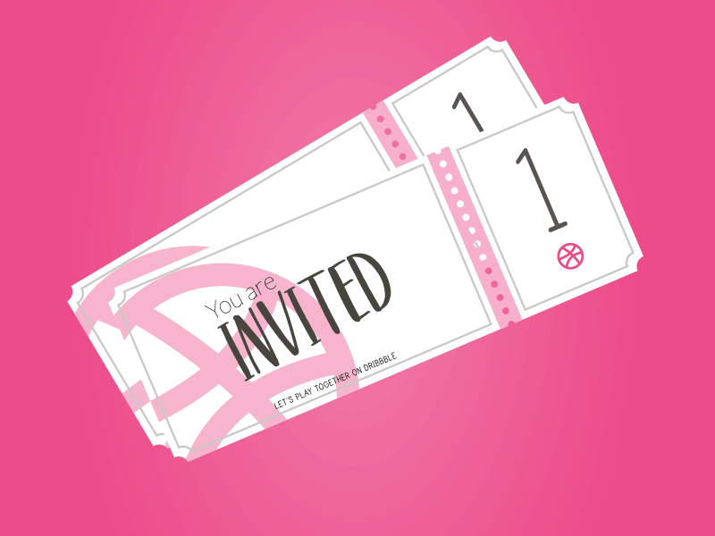 Two Invitations dribbble invite letter motion ticket