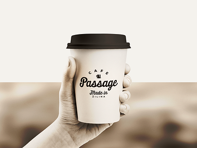 Cafe Passage cafe coffee cup hand logo logotype slovakia wine