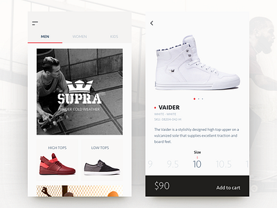 e-commerce concept UI app cart ecommerce product shoes shop store