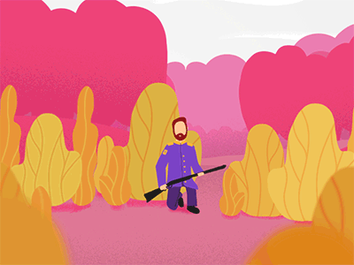 Debut - First Shot! aftereffects animation artdirection battle design flat gun illustration photoshop pink traditional