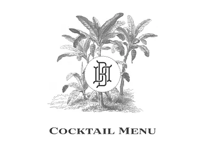 Loloan Lobby Bar Cocktail Menu cocktails design etching illustrator menu monogram