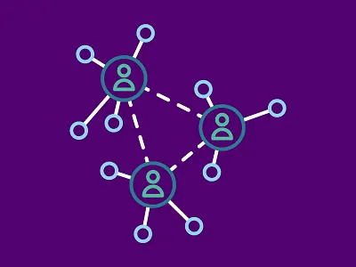 Connecting collaboration connecting design experiences graphic design icons illustration illustrator line work networking purple relationships