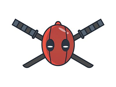 Deadpool Illustration cartoon comic deadpool hero kantana marvel sticker wade wilson