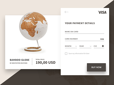 DailyUI #002 - Credit Card Checkout 002 credit card checkout dailyui