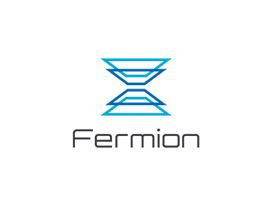 Fermion blue future identity logo square symbolmark