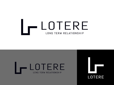 LOTERE identity logo minimal monotone relationship step term