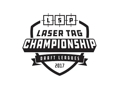 Laser Storm Pittsburgh Draft League 2017 badge black and white identitiy laser tag league logo sports