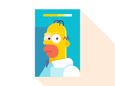 Homero geometric homer simpsons vector