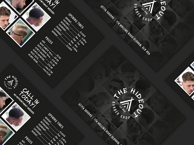 The Hideout Flyer barber barber shop brand branding flyer flyer design identity leaflet logo print teepee traditional