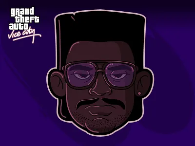 Lance Vance GTA Vice City art cartoon character design drawing graffiti graphic illustration street vector
