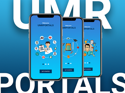 Onboarding - UMRPortals app medical app onboarding portal recruitment school system splash ui work through