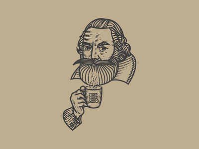 Captain John Smith engraving illustration vector