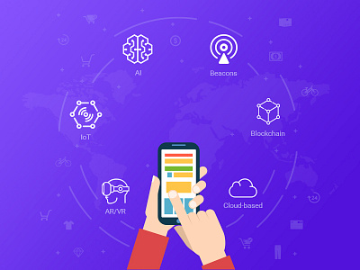 Mobile Application Development Trends app application beacons development illustration infographic iot mobile photoshop trends vector