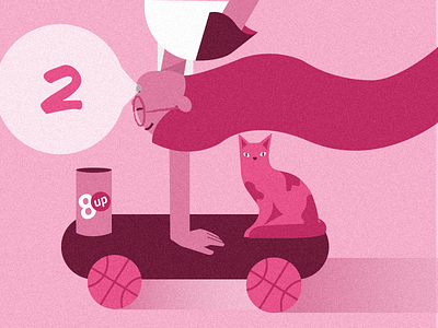 2 Dribbble Invites ball cat draft drafting dribbble girl invitation invite invites skate