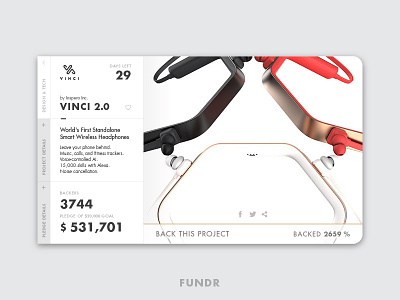 #032 Crowdfunding crowdfunding dailyui design headphones music product ui ux web