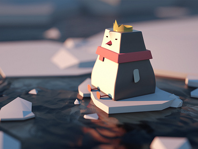 penguins c4d ice octane penguin